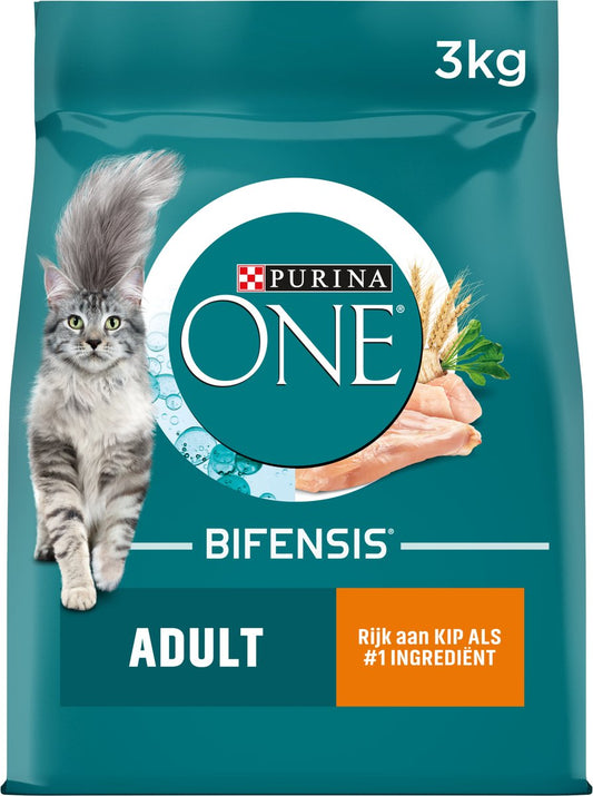  Purina ONE Adult - Kattenvoer Kip &amp; Volkoren Granen - 3kg