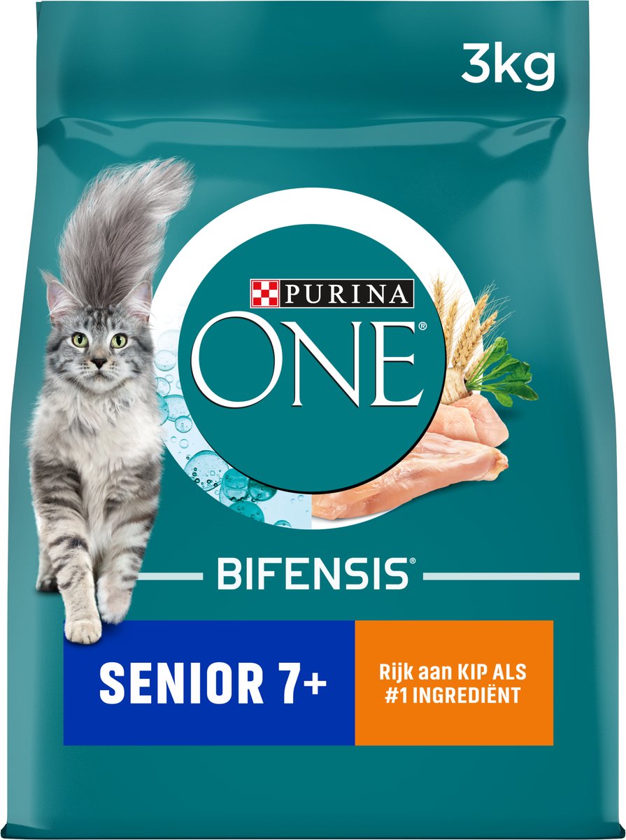  Purina ONE Senior - Kattenvoer Kip &amp; Volkoren Granen - 3 Kg