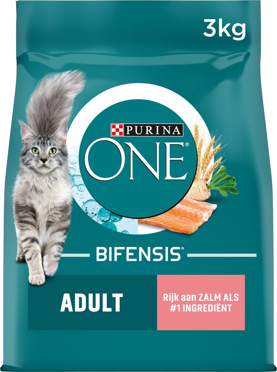  Purina ONE Adult - Kattenvoer Zalm &amp; Volkoren Granen - 3kg