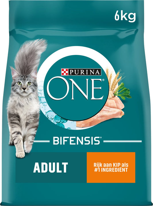  Purina ONE Adult - Kattenvoer Kip &amp; Volkoren Granen - 6 Kg