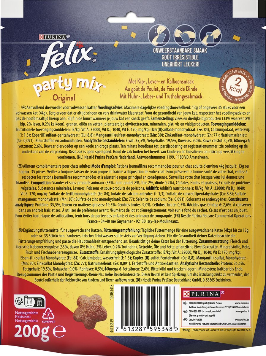  Felix Party Mix - Kattensnacks Original Mix - 5 X 200g