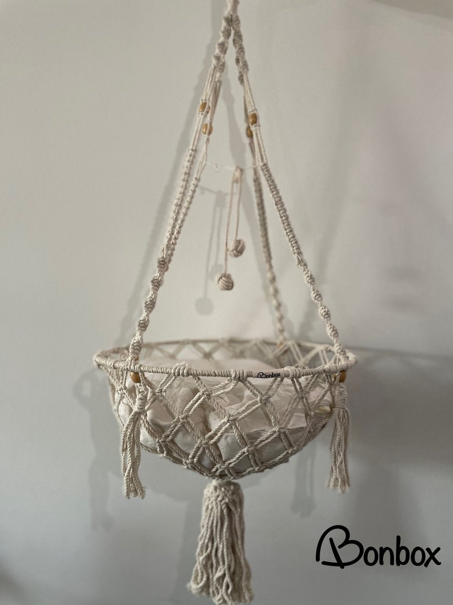  Bonbox Shop - Macrame Hangmat Voor Katten En Kittens - Kattenhammock - Hangmand