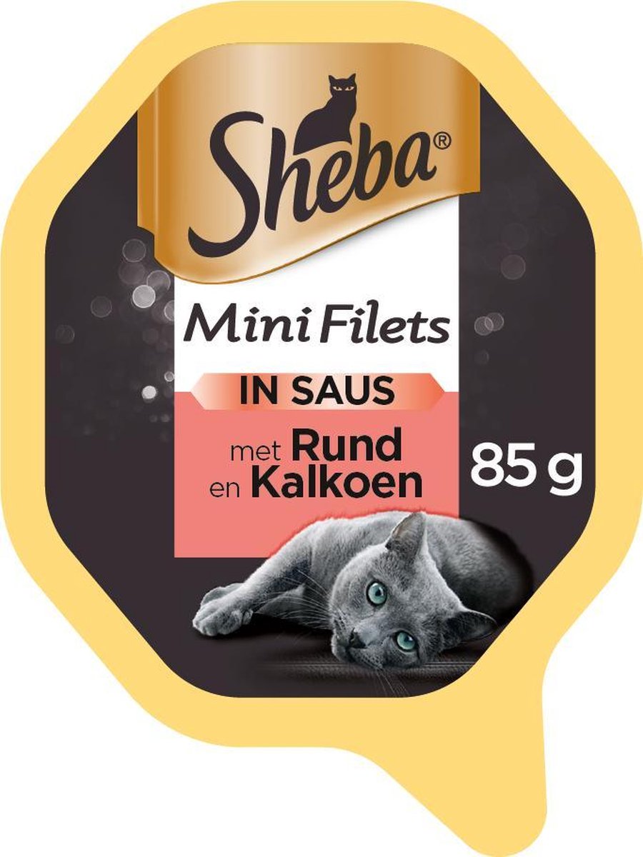  Sheba Mini Filets In Saus Katten Natvoer - Rund &amp; Kalkoen - 22 X 85 Gr