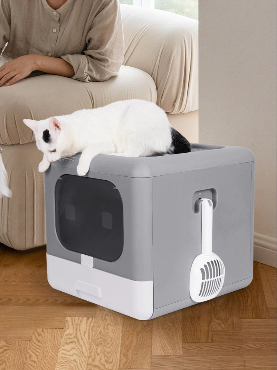 Merkloos Zelfreinigende Kattenbak - Automatische Kattenbak - Kattenbak Zelfreinigend - Electrische Kattenbak - Grijs