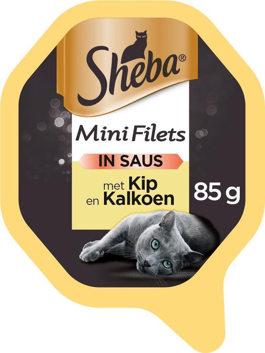  Sheba Mini Filets In Saus Katten Natvoer - Kip &amp; Kalkoen - 22 X 85 Gr