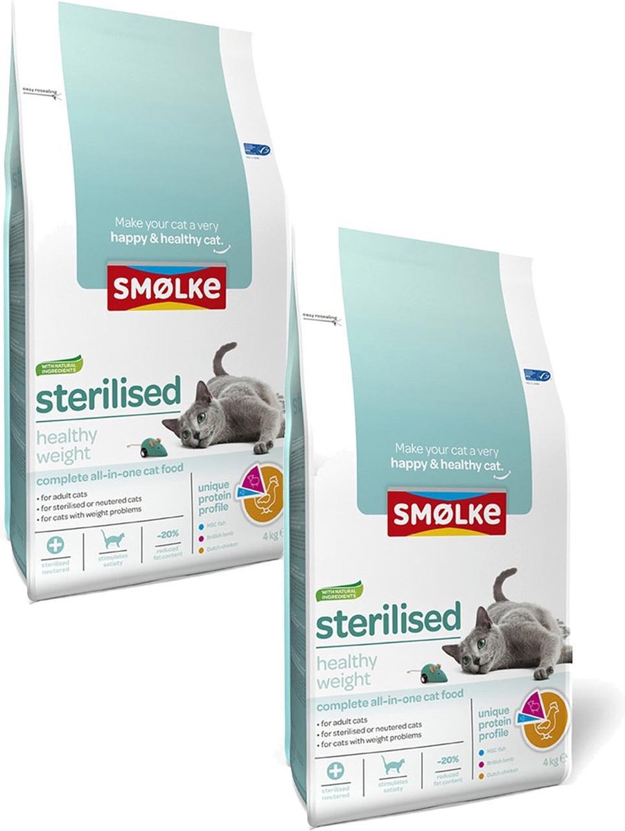  Smolke Cat Sterilised - Kattenvoer - 2 X 4 Kg
