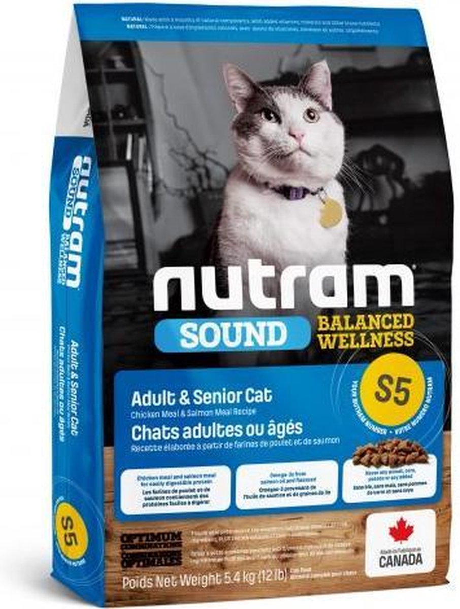  Nutram Kattenvoer Adult &amp; Senior S5 5,4 Kg - Kat