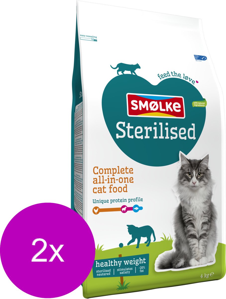  Smolke Cat Sterilised - Kattenvoer - 2 X 4 Kg