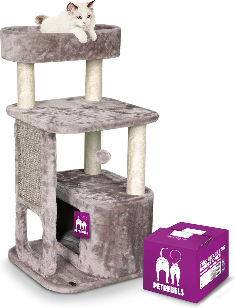  Petrebels Little Rock 99 Katten Krabpaal - Cappuccino - 99 Cm - Stabiel
