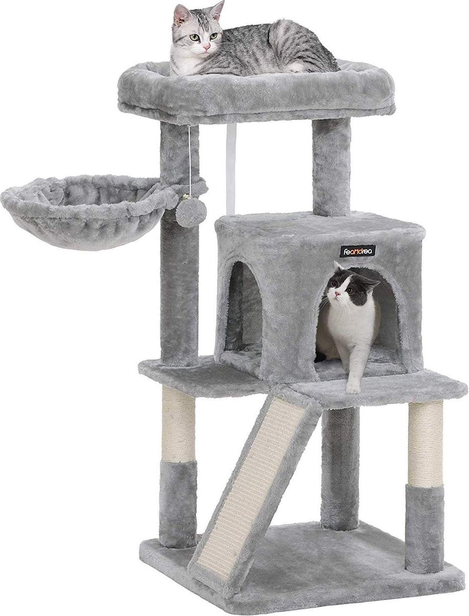  Luxe Krabpaal - Kattenboom Met Krabbord - Lichtgrijs