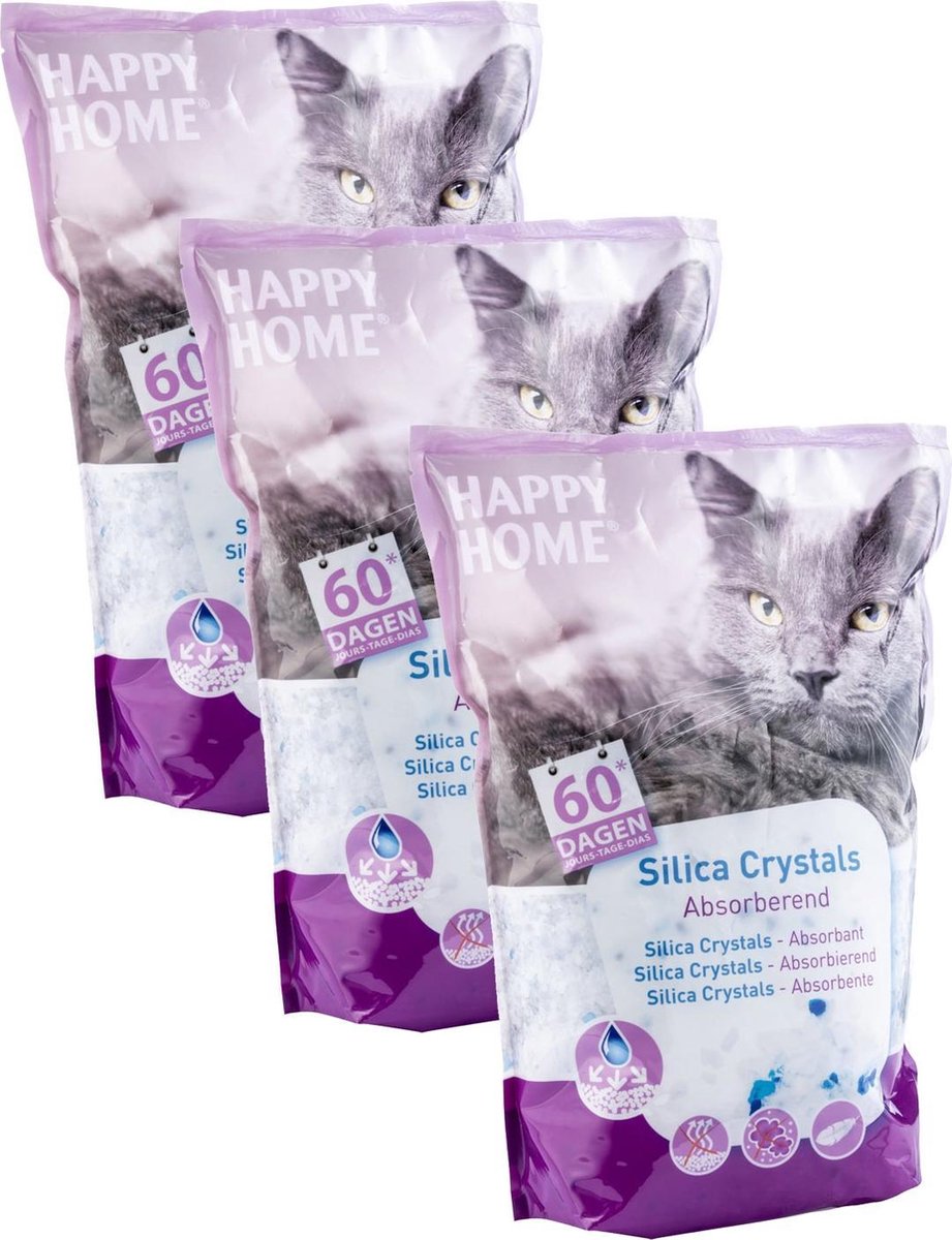  Happy Home Solutions Hygienic Crystals Light Plus - Kattenbakvulling - 3 X 7 L