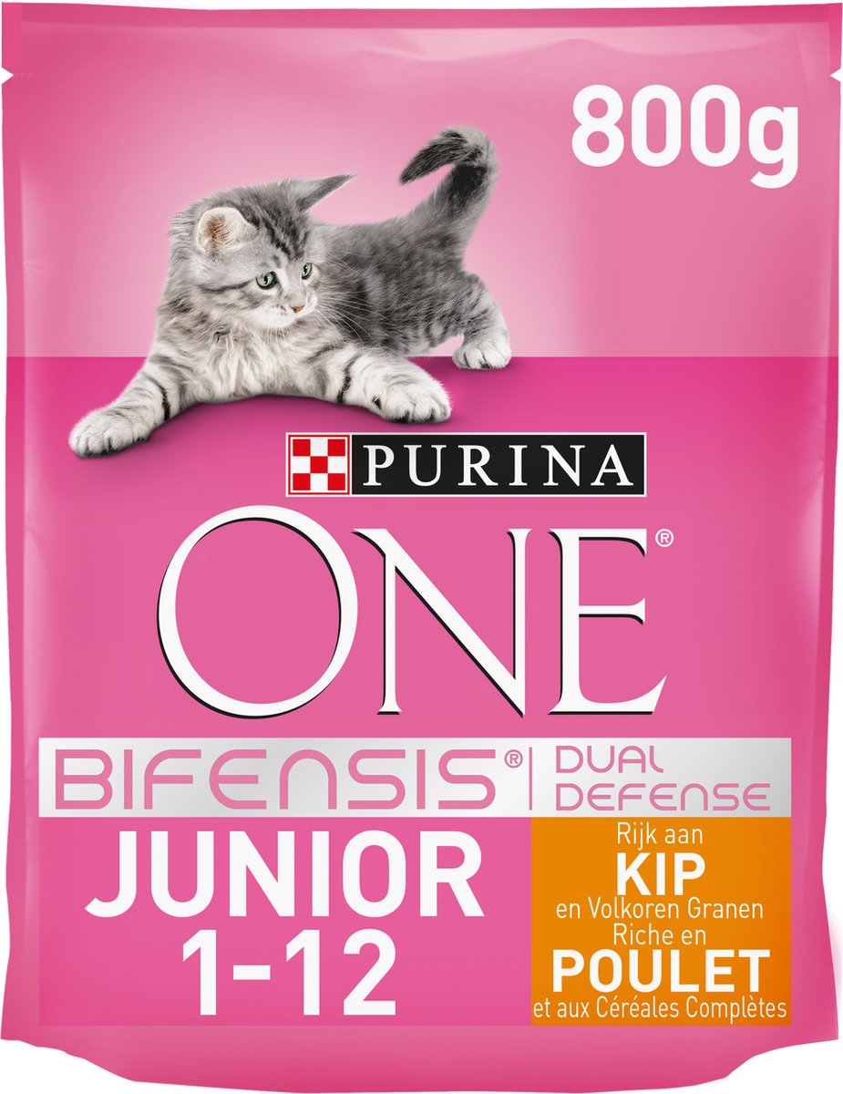  Purina ONE Junior - Kip/Granen - Kattenvoer - 800 G