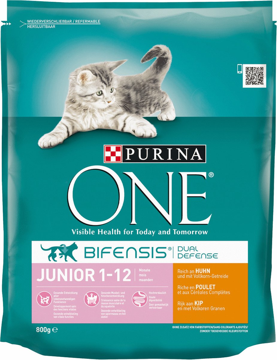  Purina ONE Junior - Kip/Granen - Kattenvoer - 800 G