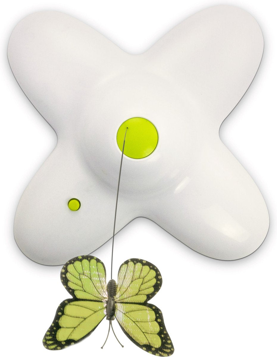  All For Paws - Interactive Flutterbug – Wit/Blauw - 1 Stuk