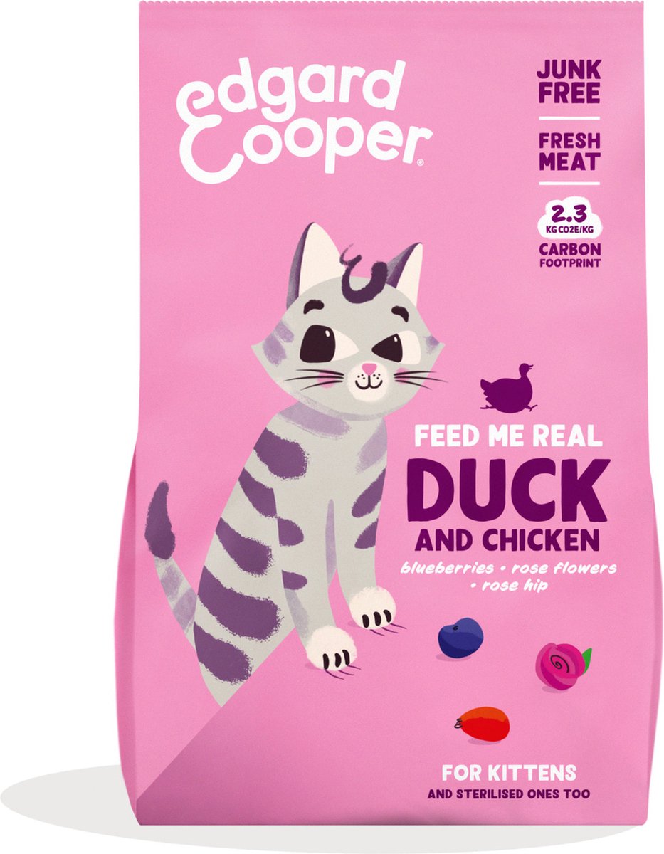  Edgard &amp; Cooper Kattenvoer Kitten Eend - Kip 2 Kg