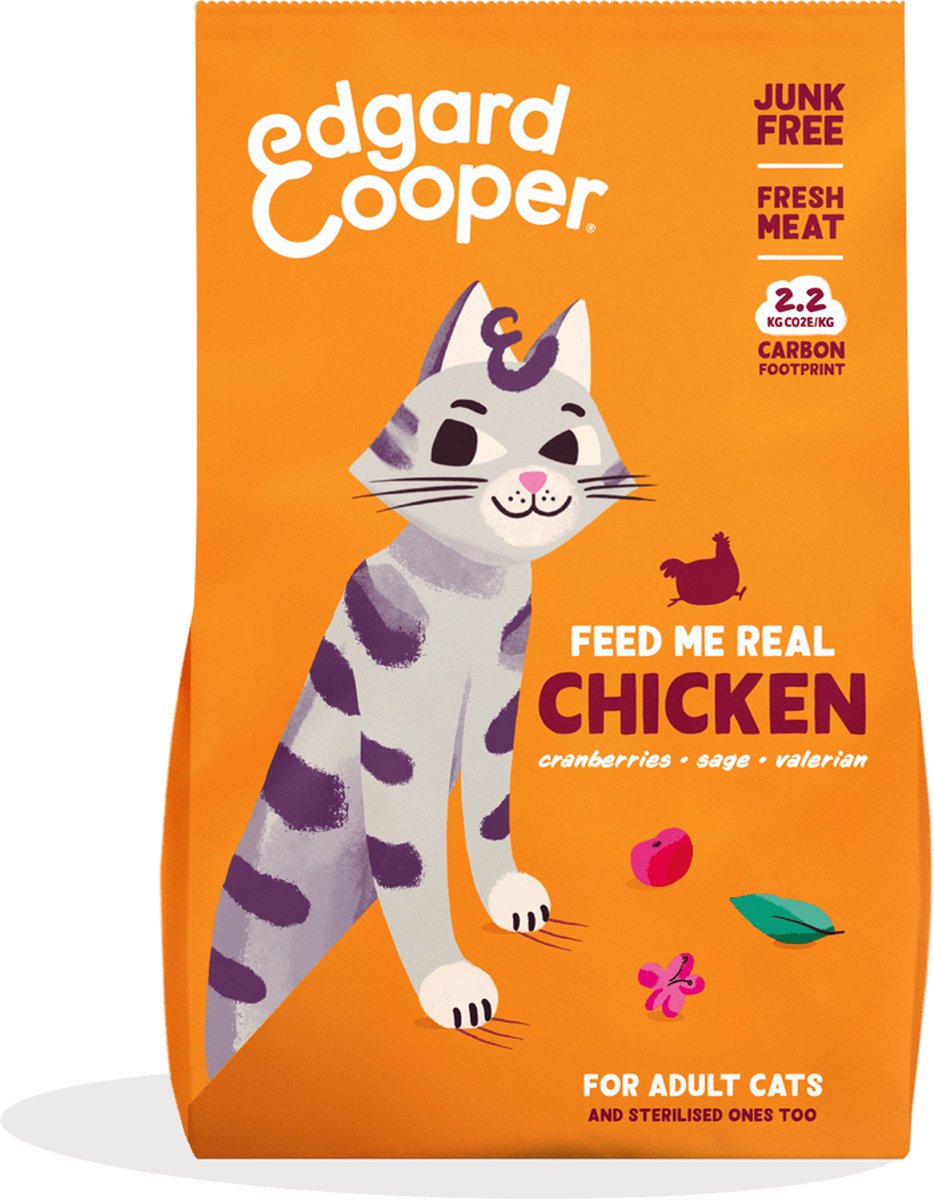  Edgard &amp; Cooper Kattenvoer Adult Kip 4 Kg
