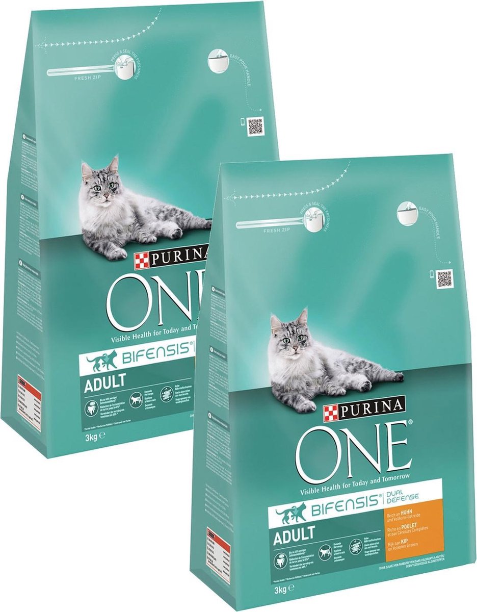  Purina One Adult Kip&amp;Granen - Kattenvoer - 2 X 3 Kg