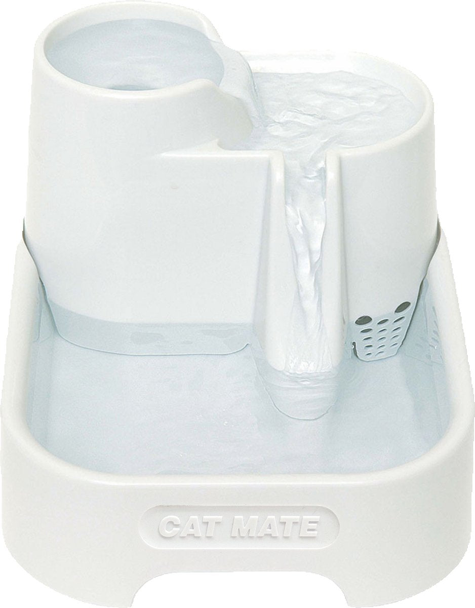  Cat Mate - Waterfontein Kat - Kattenfontein - Drinkfontein Kat - Fluisterstil - Poezen Fontein - Dieren Drinkbakken - Honden Fontein - 2 L
