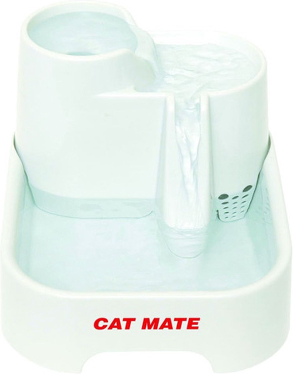  Cat Mate - Waterfontein Kat - Kattenfontein - Drinkfontein Kat - Fluisterstil - Poezen Fontein - Dieren Drinkbakken - Honden Fontein - 2 L