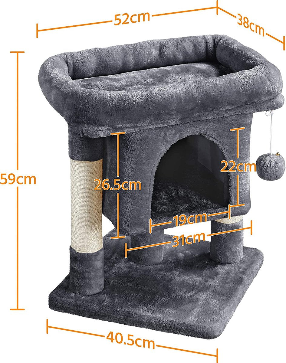  Yaheetech Krabpaal Kleine Kattenkrabpaal Met Grote Kattenholte Pluche Kattenboom Kattenmeubel Speelboom Voor Kleine Katten