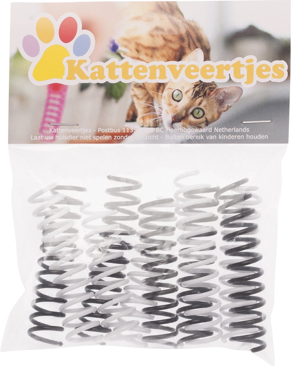  Kattenveertjes Klein - 10 Stuks | Zwart Wit | Kattenspeeltjes | Kattenspeelgoed