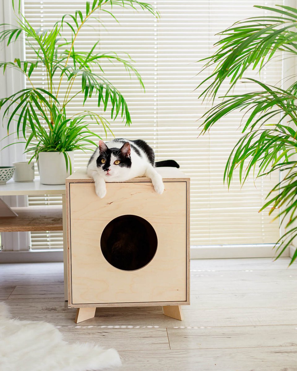  Catandwood Kattenhuis - Kattenbakcontainer - Kattenbak Ombouw - Hout