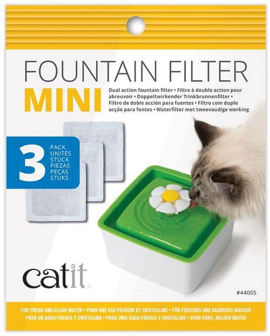  Catit Filters Drinkfontein Mini - Kanttendrinkbak - 15x12x2.5 Cm Wit 3 Stuks
