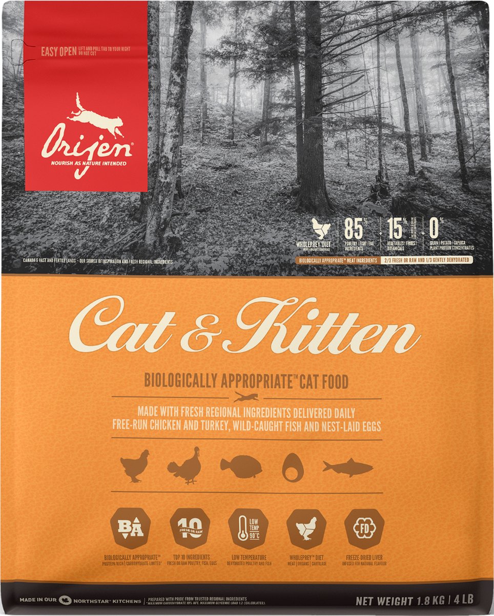  Orijen Cat &amp; Kitten - Kattenvoer - 5,4 Kg