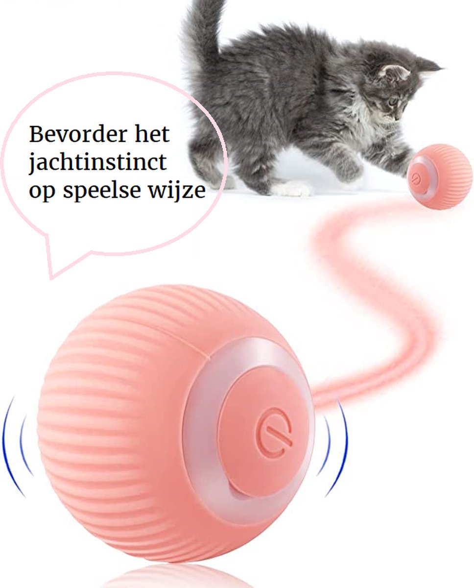  Otiume Slimme Katten Speeltje - Interactieve Zelf Rollende Bal Voor Katten - Kattenspeeltjes - USB Oplaadbaar- Turquoise