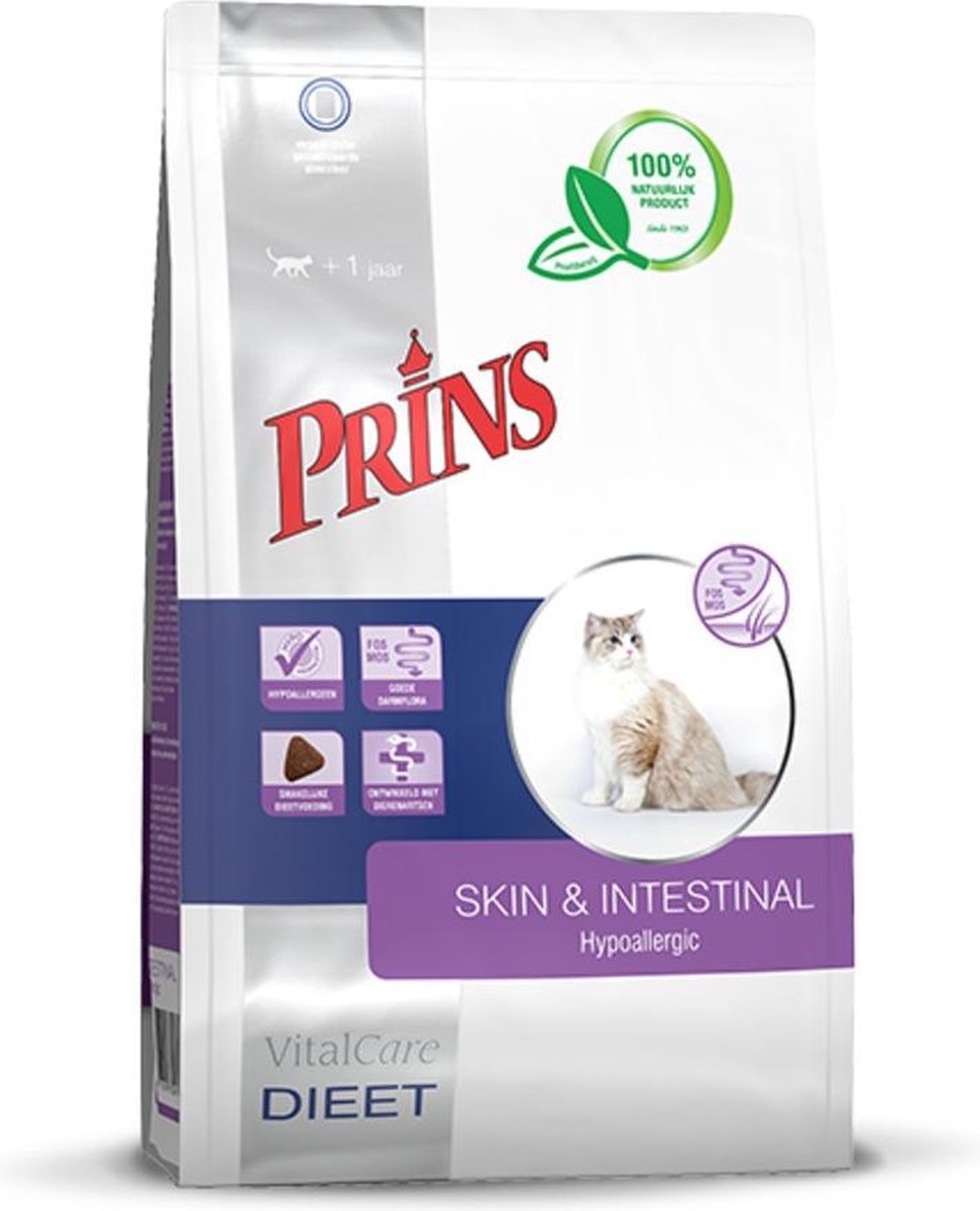  Prins VitalCare Diet Skin &amp; Intestinal Hypoallergeen Kattenvoer 1,5 Kg