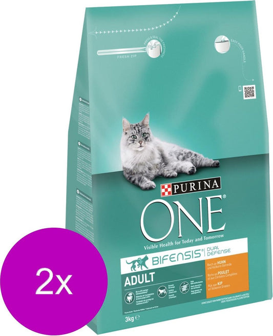  Purina One Adult Kip&amp;Granen - Kattenvoer - 2 X 3 Kg