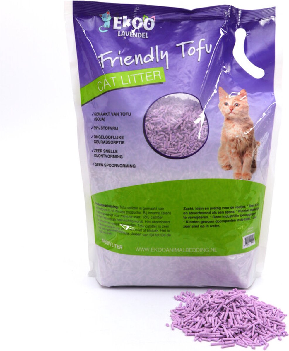  Ekoo Kattenbakvulling Friendly Tofu Lavendel 6 Liter
