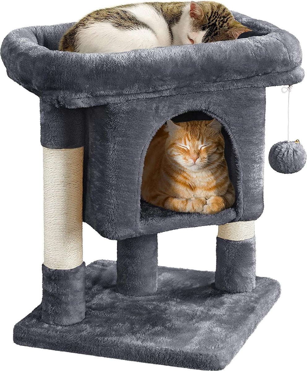  Yaheetech Krabpaal Kleine Kattenkrabpaal Met Grote Kattenholte Pluche Kattenboom Kattenmeubel Speelboom Voor Kleine Katten