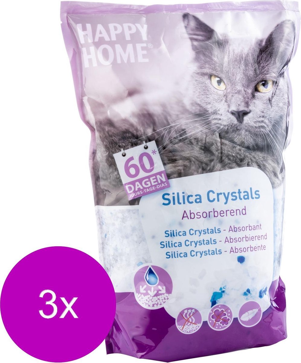  Happy Home Solutions Hygienic Crystals Light Plus - Kattenbakvulling - 3 X 7 L