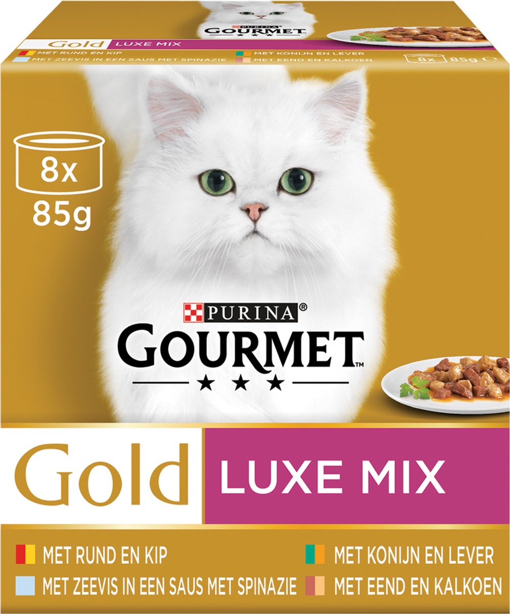  Gourmet Gold Luxe Mix - Kattenvoer Natvoer - Vis/Vlees - 48 X 85 G